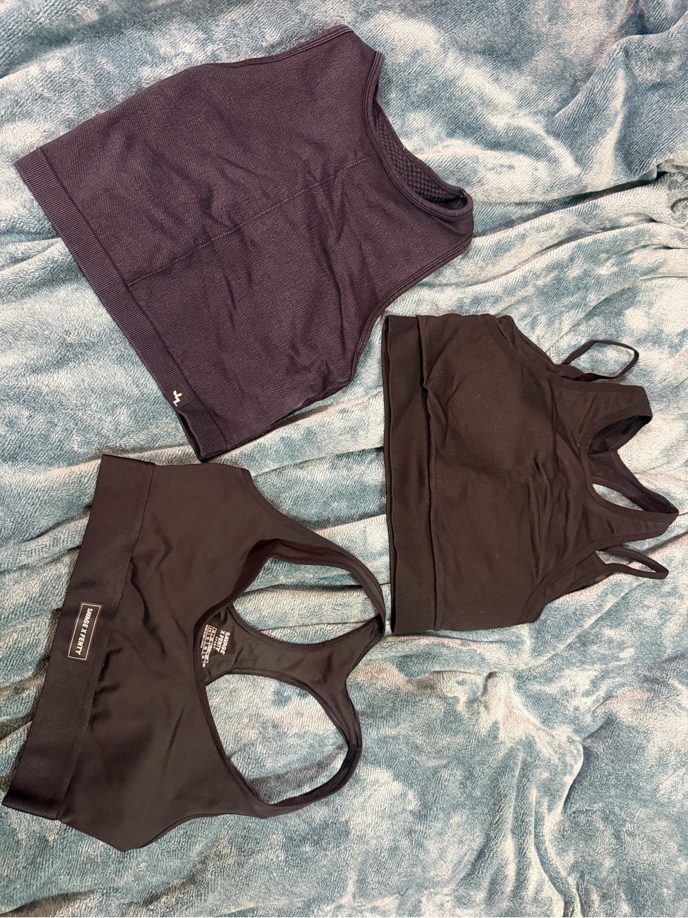 Savage X Fenty & Joy Lab Black Sports Bra and Crop Tank Trio